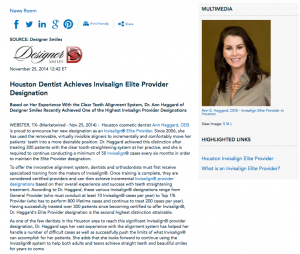 Ann Haggard DDS, Invisalign Elite Provider in Houston, Invisalign, what is Invisalign Elite Provider status?