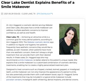 Dr. Ann Haggard, a cosmetic dentist in Clear Lake and Webster, reviews how a smile makeover can benefit individuals with multiple cosmetic concerns about their teeth.