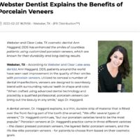 Experienced Webster and Clear Lake Dentist, Ann Haggard, DDS, discusses the benefits of sturdy, beautiful porcelain veneers.