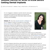 Webster Dentist on What to Know Before Getting Dental Implants